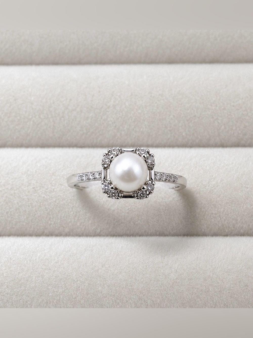 Natural Freshwater Pearl Ring | Classic Adjustable Ring | Silver Plated